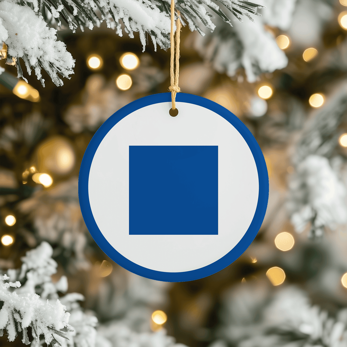 Blue/Intermediate Ski Run Christmas Tree Ornament