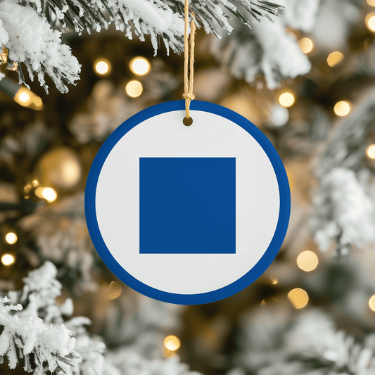 Blue/Intermediate Ski Run Christmas Tree Ornament