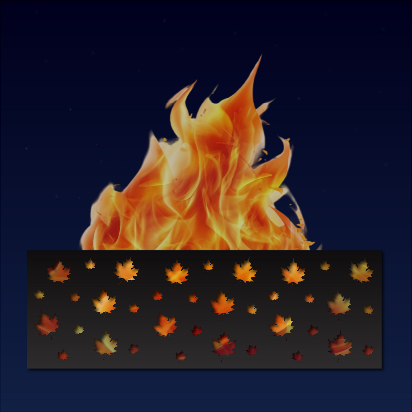 Maple Leaf Square Metal Firepit