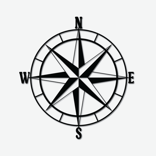 Compass Metal Sign