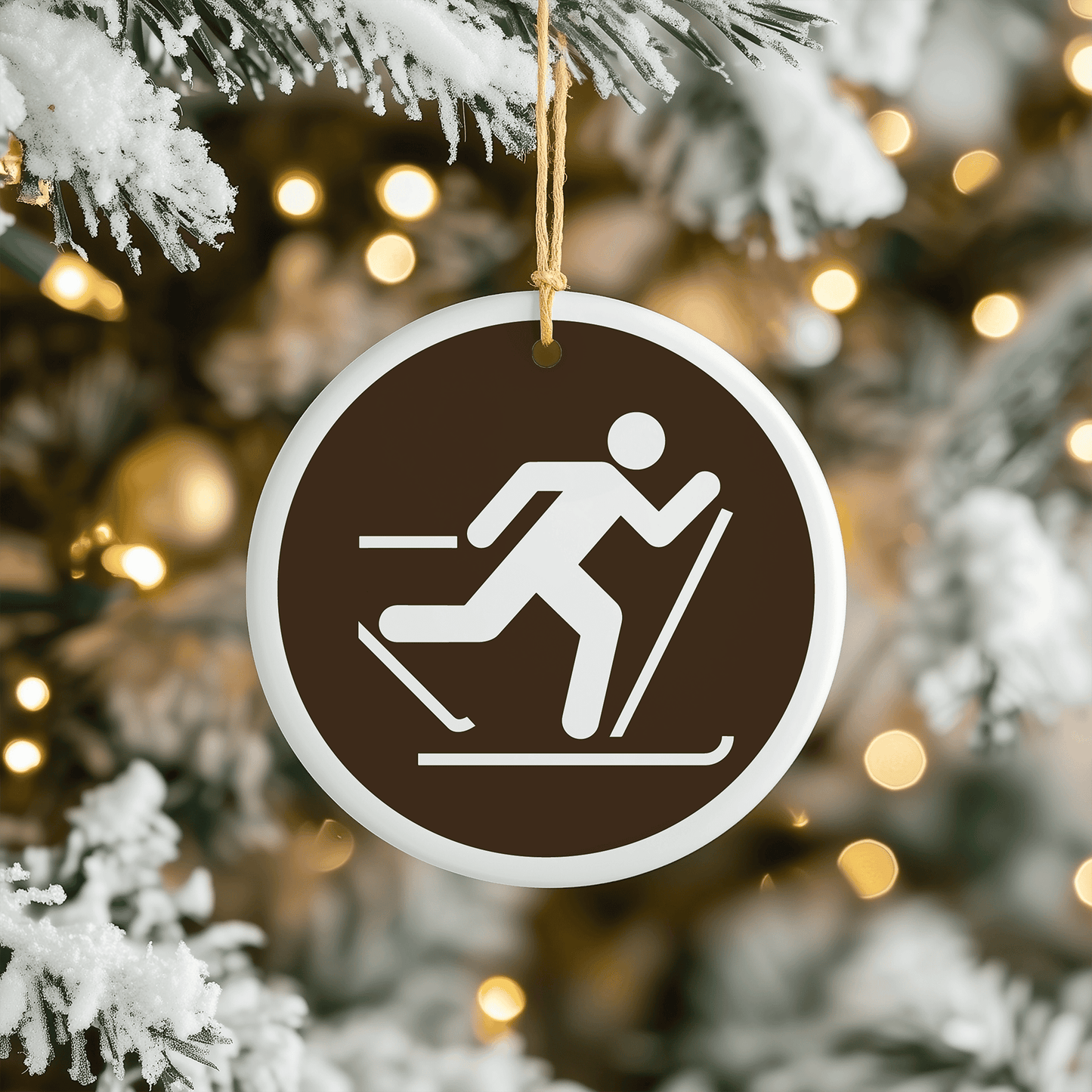 Cross-Country Skier Christmas Tree Ornament