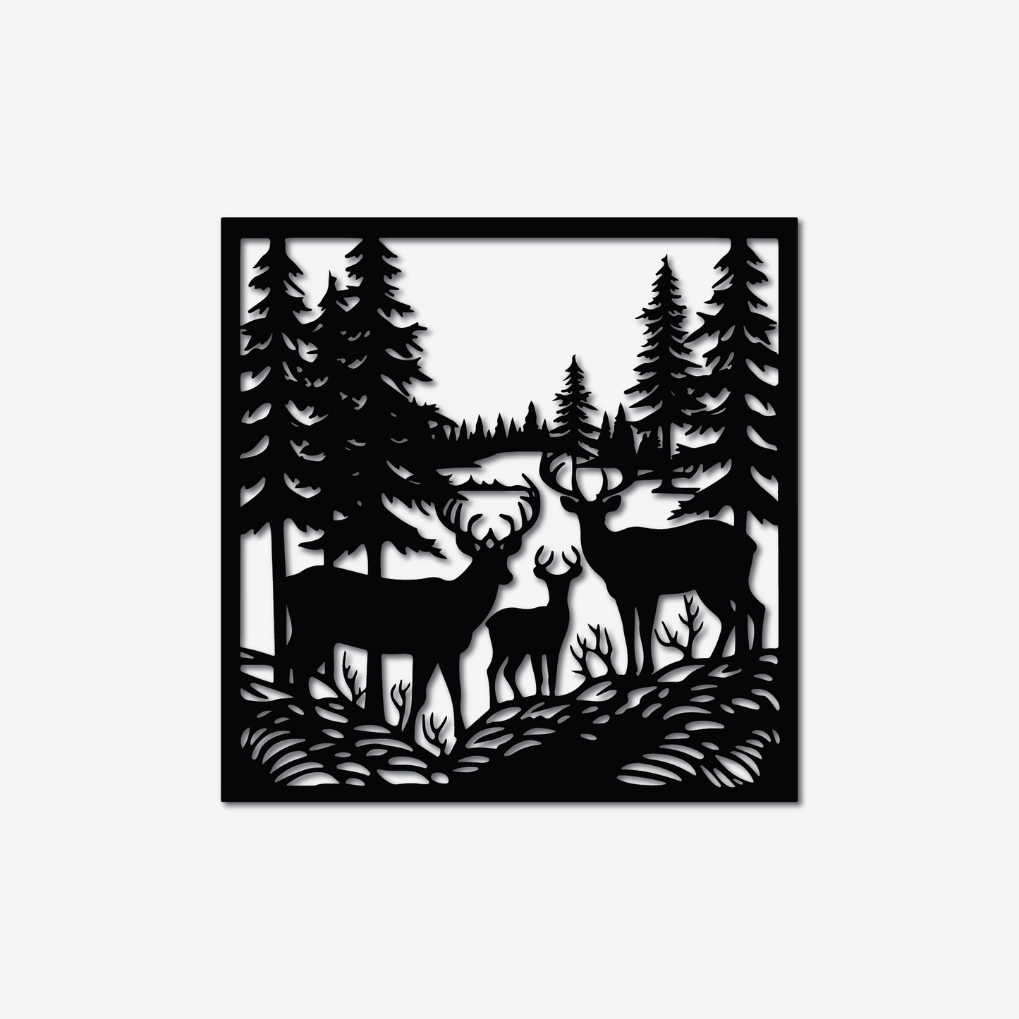 Deer & Trees Metal Sign