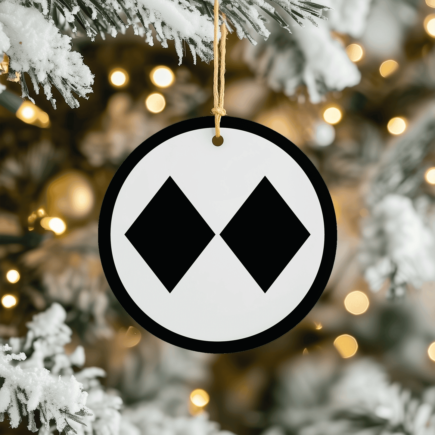 Double Black Diamond Ski Run Christmas Tree Ornament