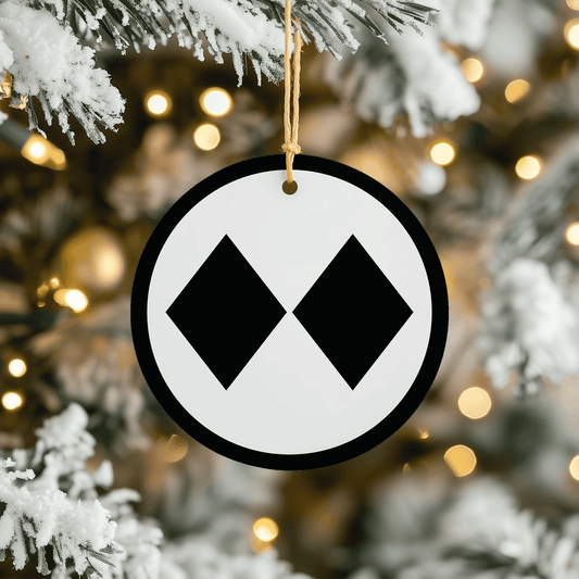 Double Black Diamond Ski Run Christmas Tree Ornament