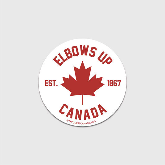 Elbows Up Canadian Sticker Circle