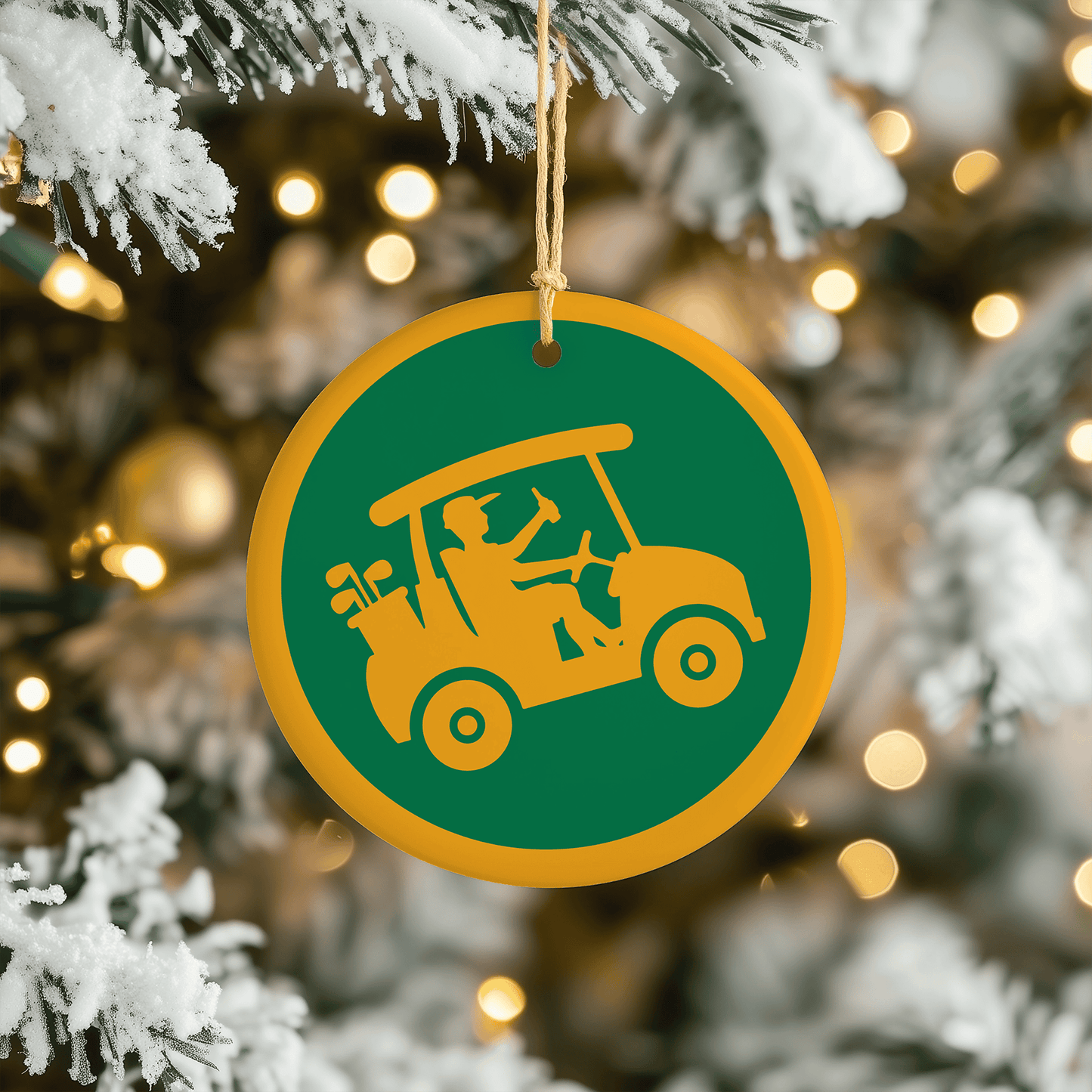 Funny Golf Cart Christmas Tree Ornament