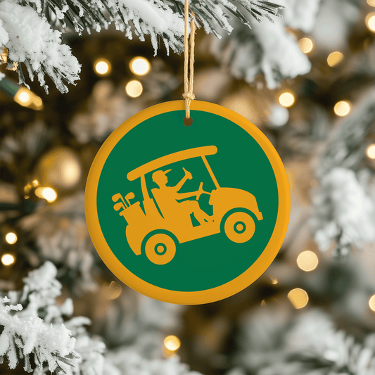 Funny Golf Cart Christmas Tree Ornament