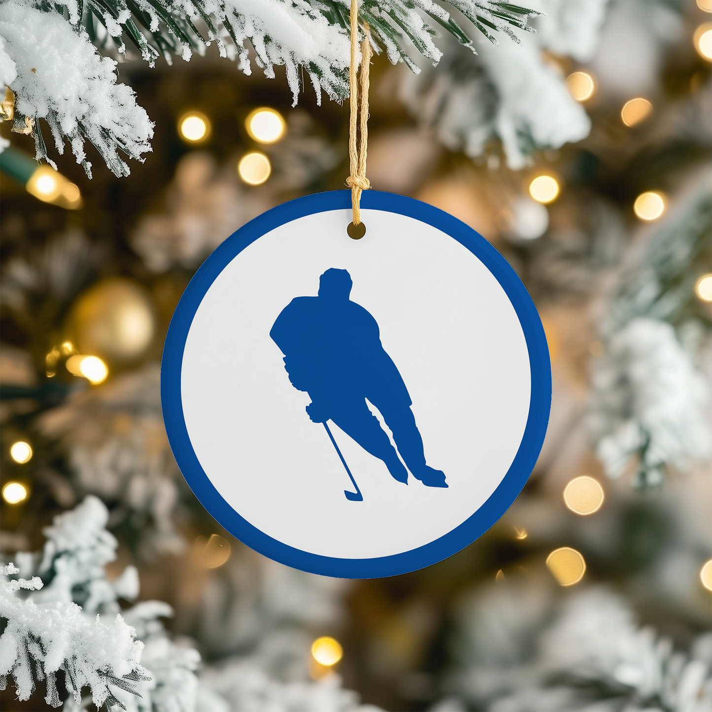 Hockey Player Christmas Tree Ornament