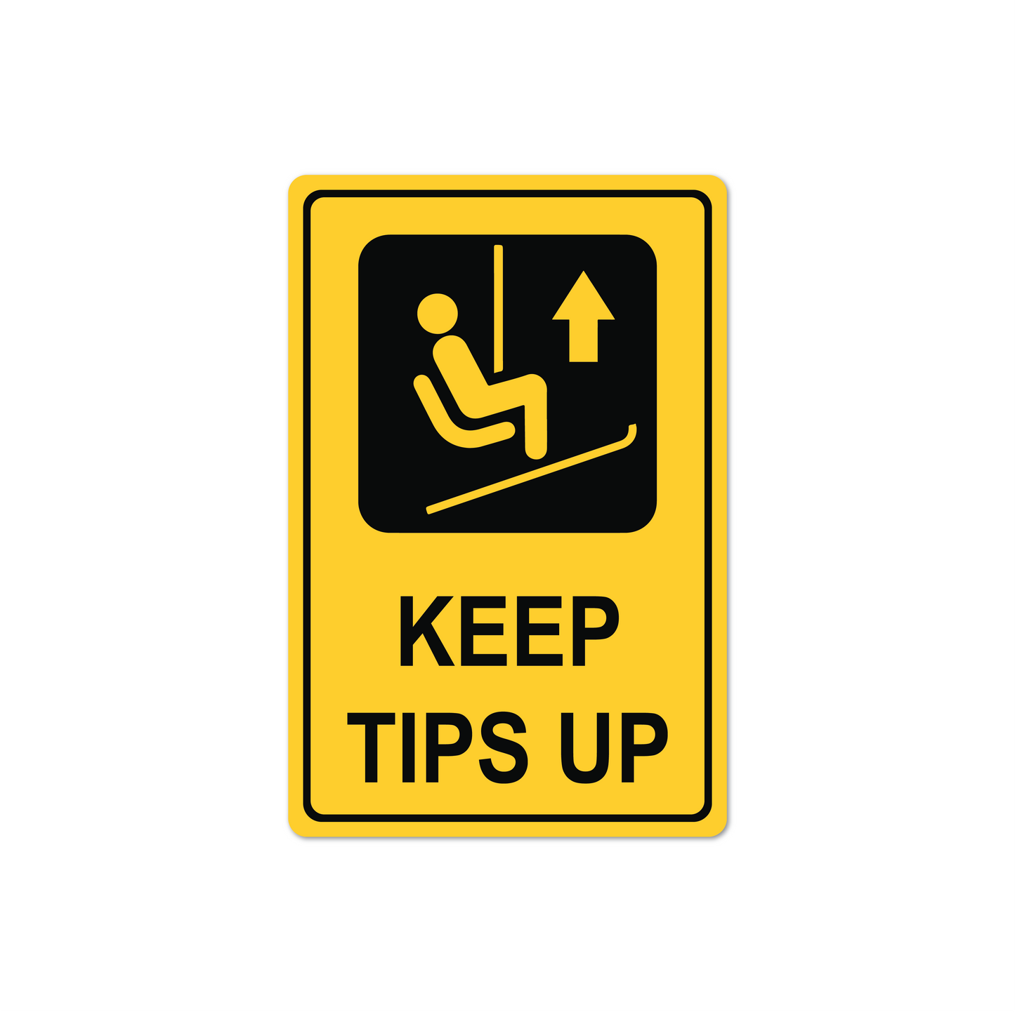 Ski-Tips Up Metal Sign