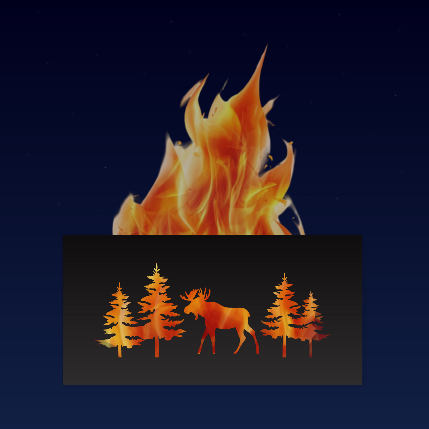 Personalization Moose & Maple Leaf Square Fire Pit