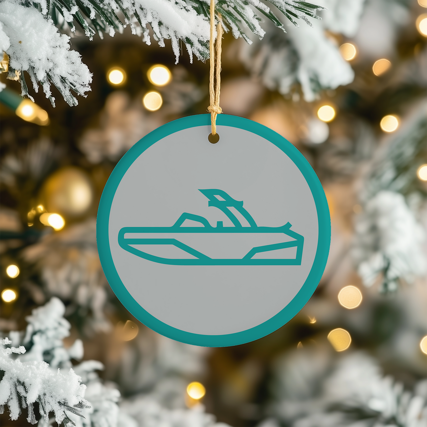 Décoration de sapin de Noël en forme de bateau de wakeboard