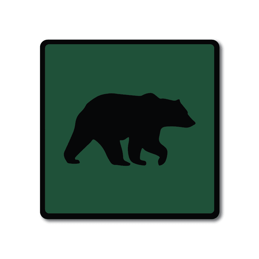 Panneau en métal représentant un ours