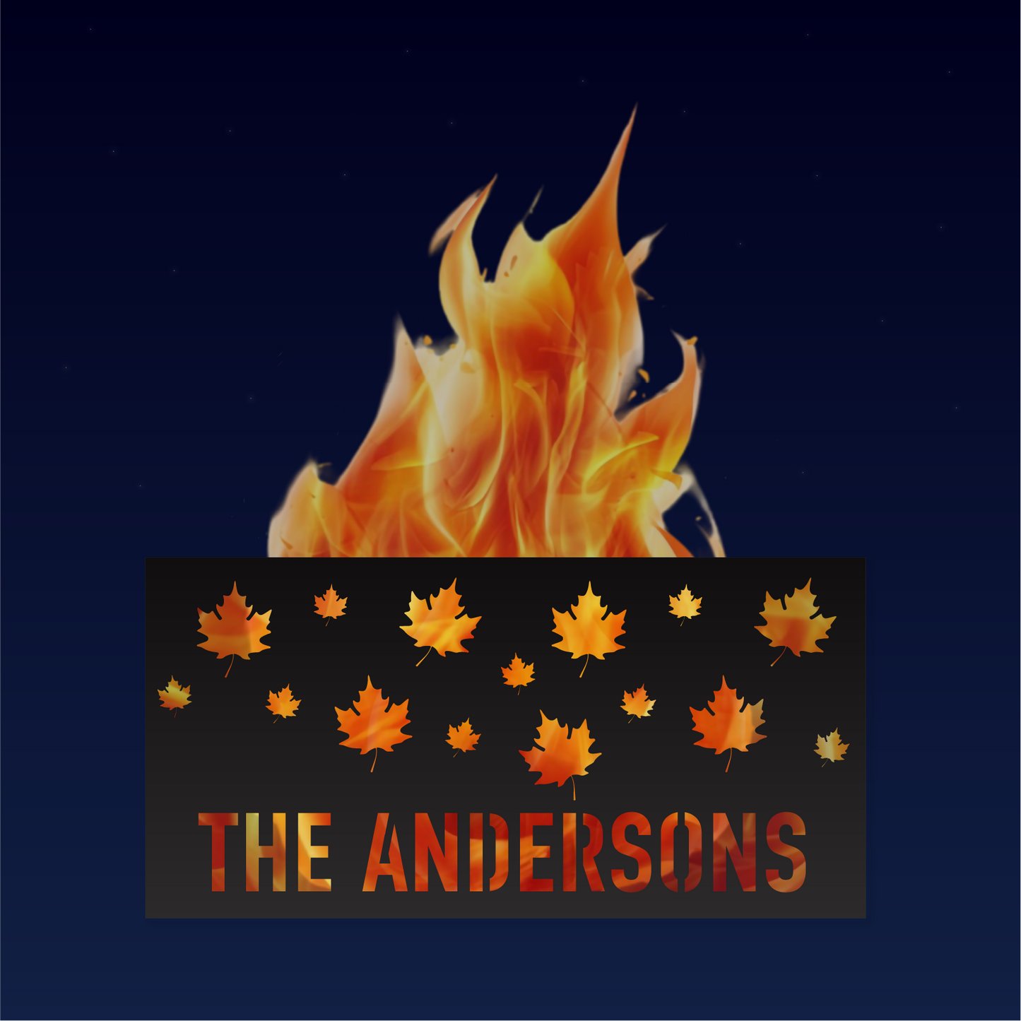 Personalized Maple Leaf Square Metal Firepit