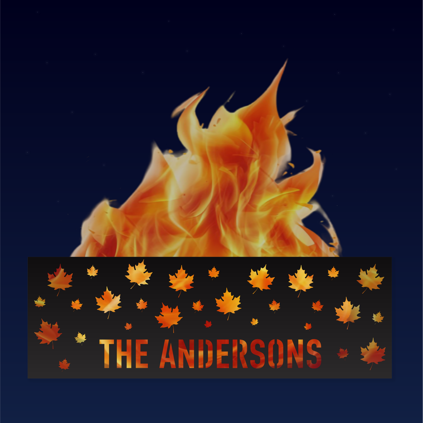 Personalized Maple Leaf Square Metal Firepit