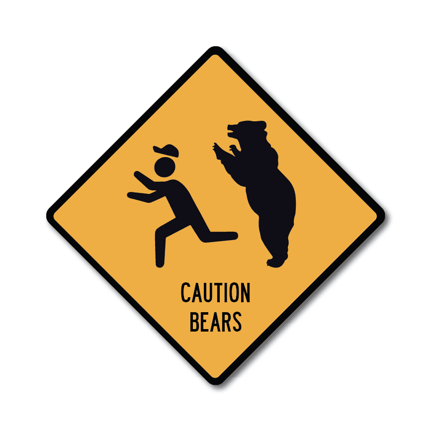 Mini-plaque métallique « Attention ours »