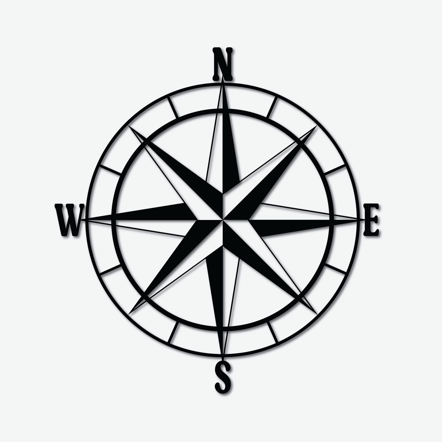 Compass Metal Sign