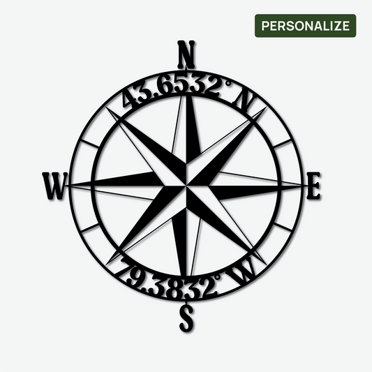 Custom Compass Metal Sign
