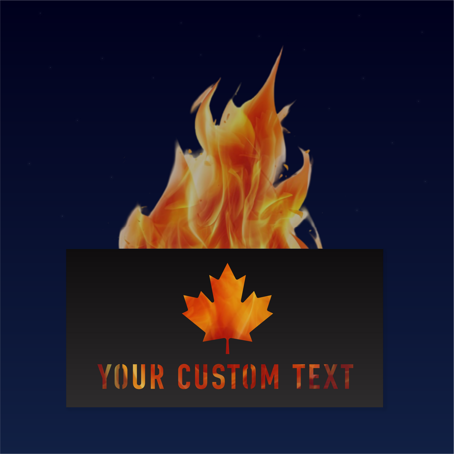 Personalization Moose & Maple Leaf Square Fire Pit