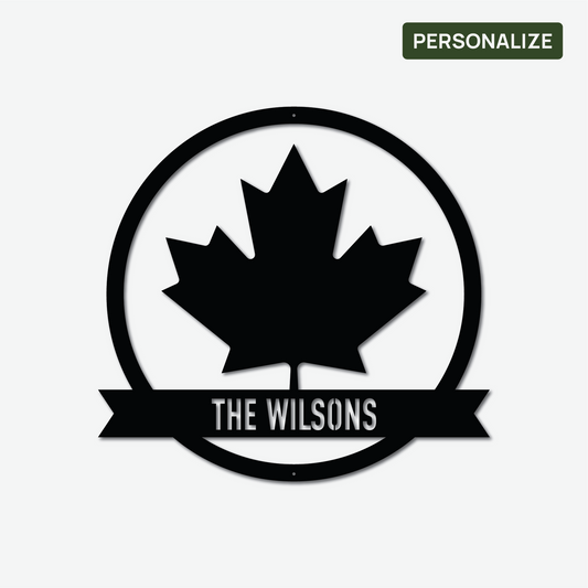 Custom Maple Leaf Metal Sign
