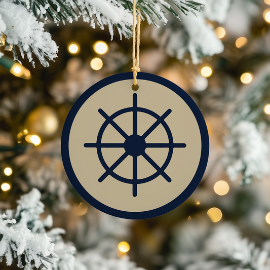 Décoration de sapin de Noël en forme de roue de bateau
