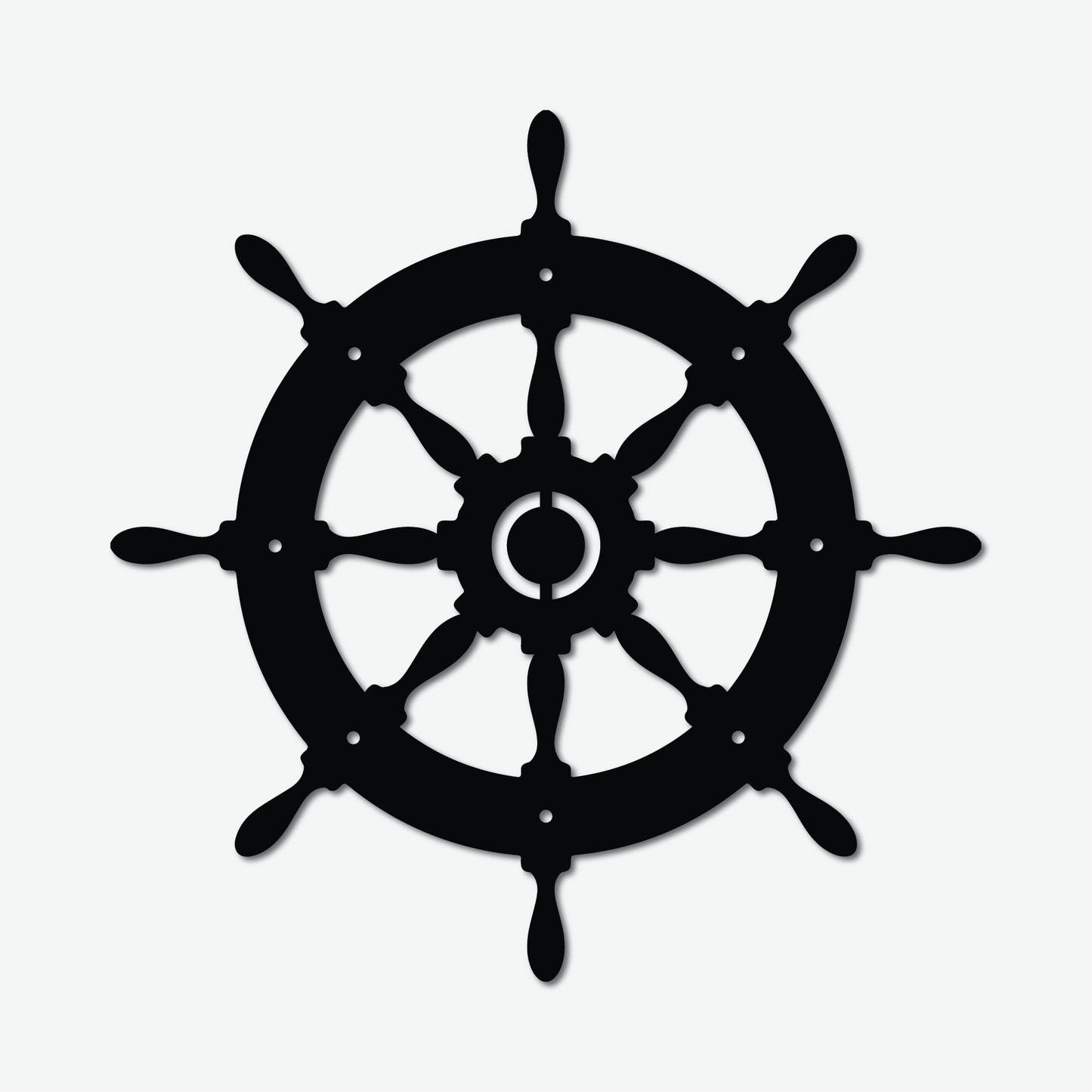 Ship Wheel Metal Sign
