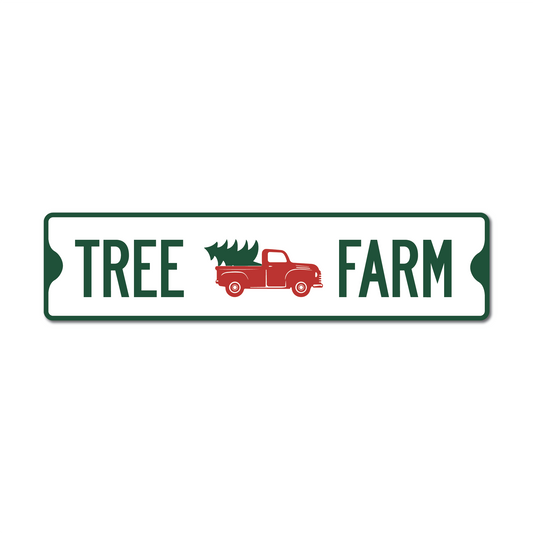 Panneau de Noël de la ferme aux arbres