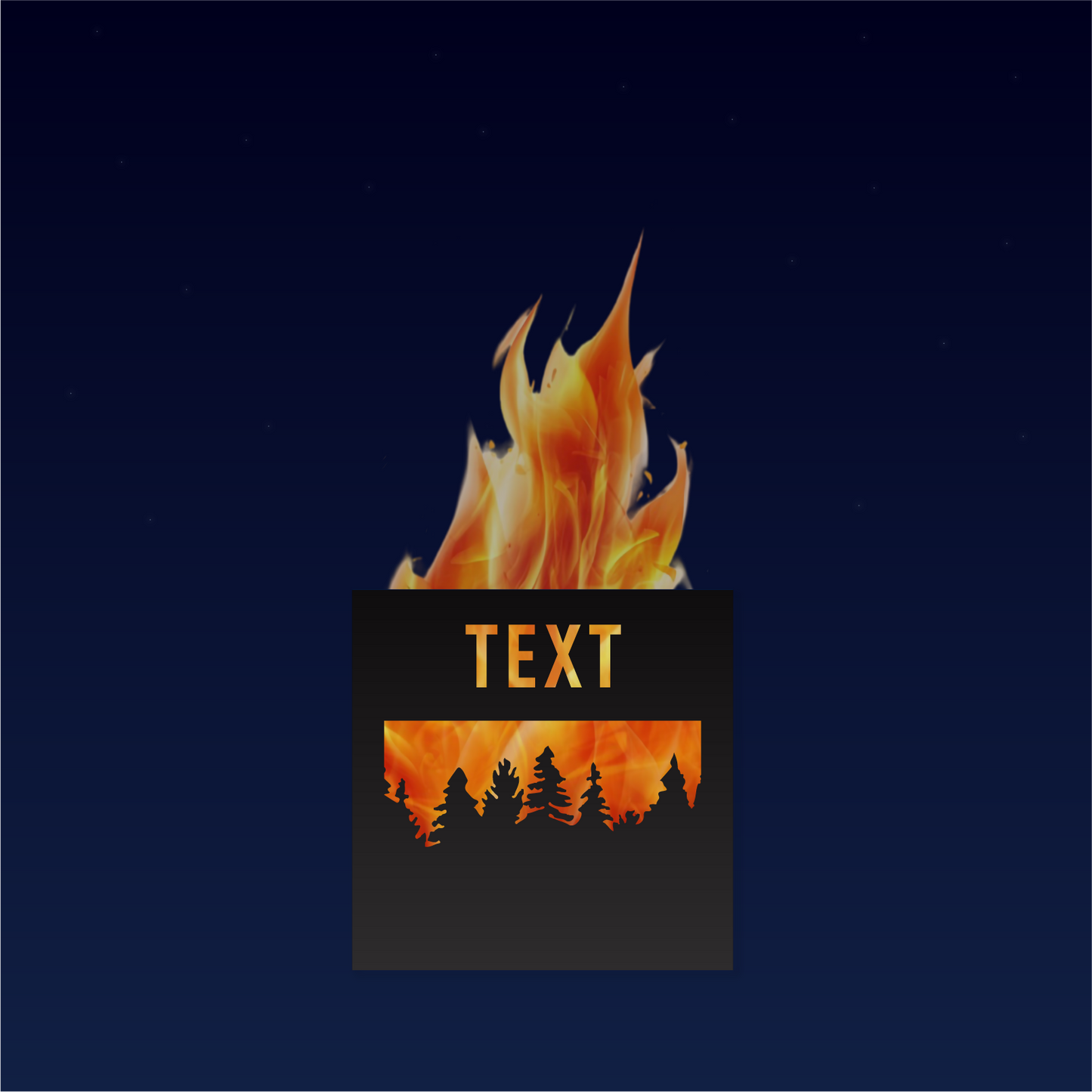 Personalized Tree Line Square Metal Fire Pit