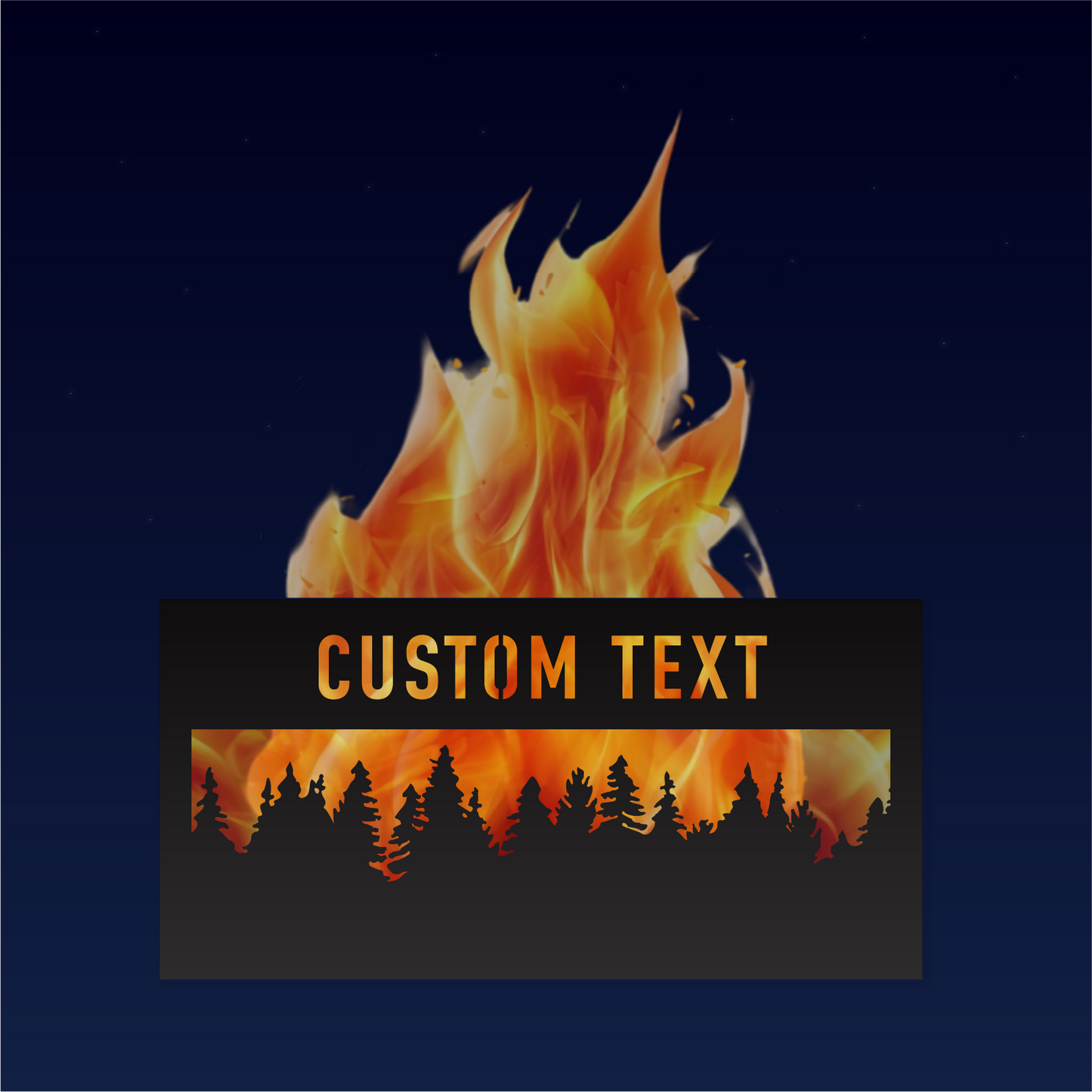 Personalized Tree Line Square Metal Fire Pit