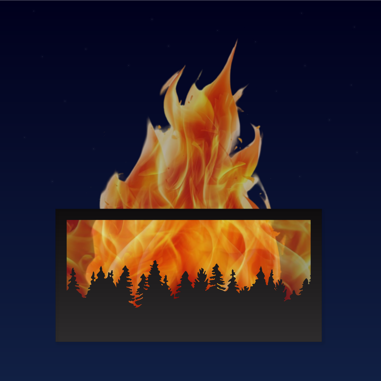 Tree Line Square Metal Firepit