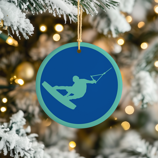 Décoration de sapin de Noël représentant un wakeboardeur
