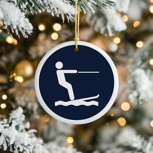 Ornement d’arbre de Noël de ski nautique